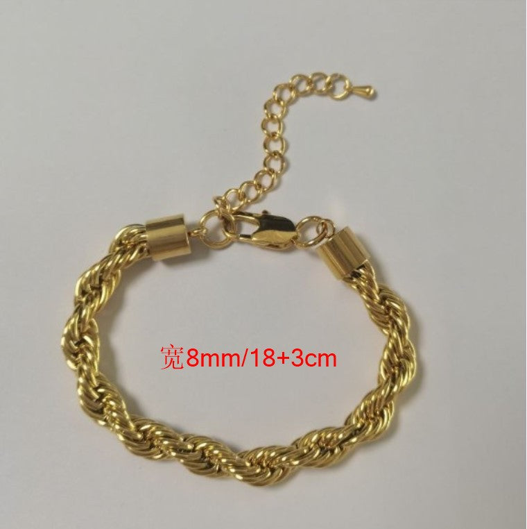 Wholesale Twist Gold Stainless Steel Bracelets